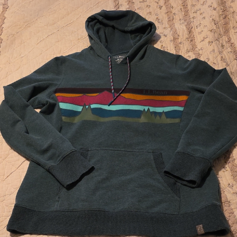 LL Bean Pullover Camp Hoodie Sz M